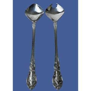 Springtime Stainless Salad Serving Set Floral MCM Vintage Spoon Fork‎ Servers